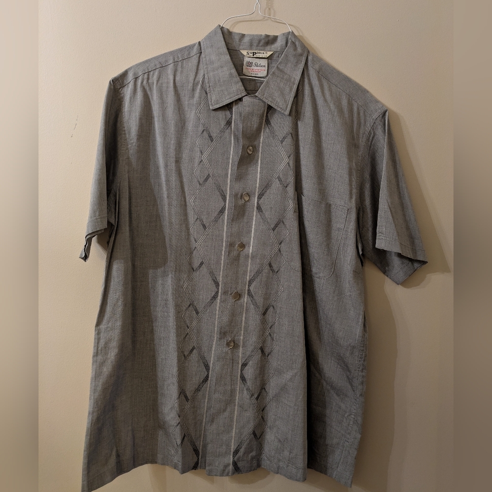 RARE Vintage Stetson Short Sleeve Western Button down Shirt Supima Cotton